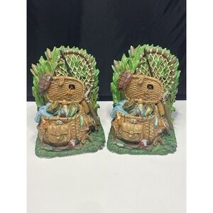 Retro Vintage Fishing-Themed Bookends - Americana‎ Collection